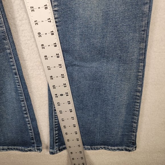 Plus Size Blue Denim Stretch High Rise Embroidered Classic Western Bootcut Jeans - Picture 8 of 16